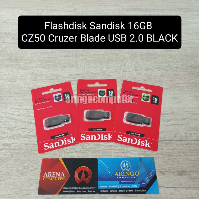 Flashdisk Sandisk 16GB CZ50 Cruzer Blade USB 2.0 BLACK