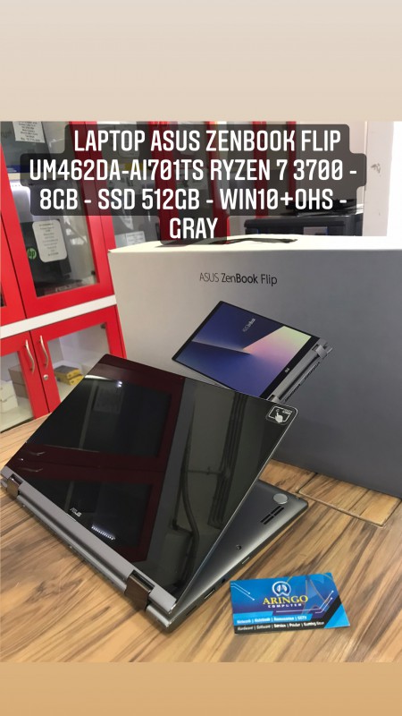 [PPN] Laptop Asus ZENBOOK FLIP UM462DA-AI701TS RYZEN 7 3700 - 8GB - SSD 512GB - WIN10+OHS - GRAY