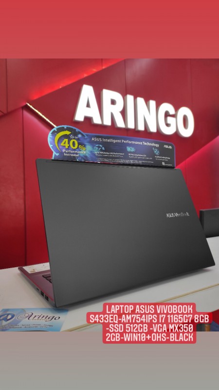 [PPN] Laptop Asus VIVOBOOK S433EQ-AM754IPS I7 1165G7 8GB -SSD 512GB -VGA MX350 2GB-WIN10+OHS-BLACK