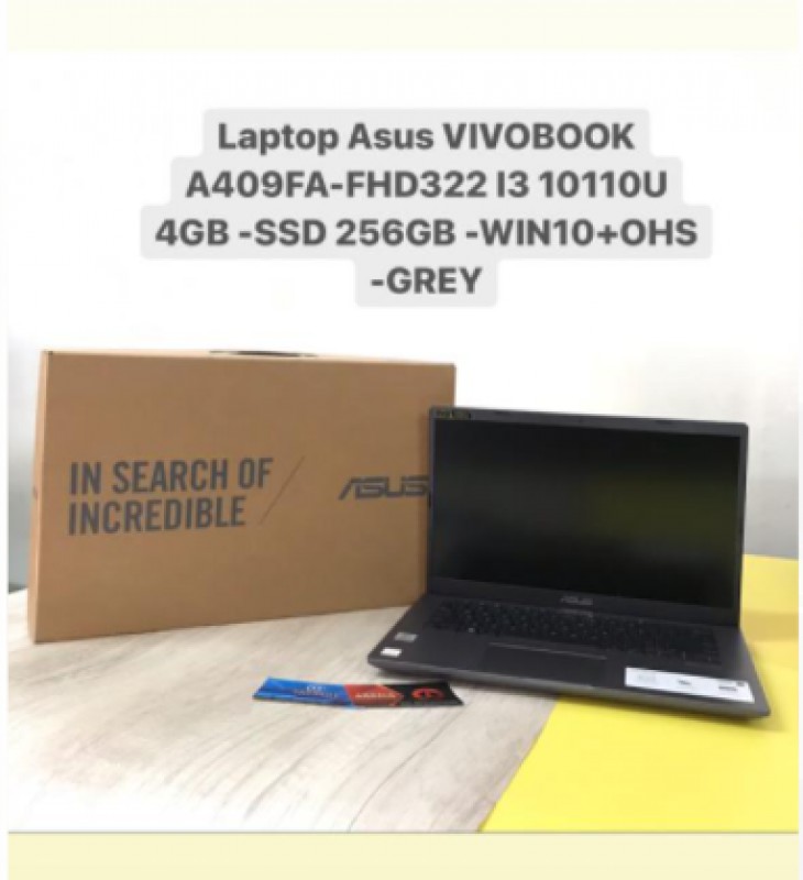 [PPN] Laptop Asus VIVOBOOK A409FA-FHD322 I3 10110U 4GB -SSD 256GB -WIN10+OHS -GREY