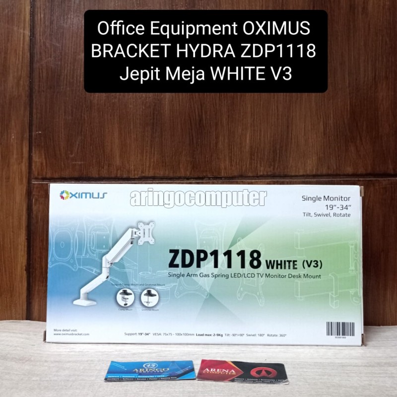 Office Equipment OXIMUS BRACKET Monitor Jepit ZDP1118 WHITE (19-34in) Max 9Kg