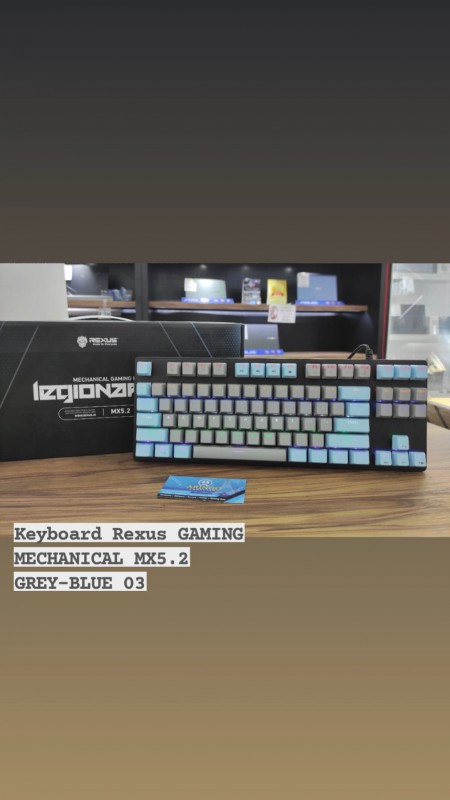 Keyboard Rexus GAMING MECHANICAL MX5.2 GREY-BLUE 03 KEYCAPS BLUE SWITCH