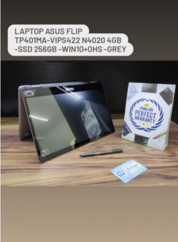 [PPN] Laptop Asus VIVOBOOK FLIP TP401MA-VIPS422 N4020 4GB -SSD 256GB -WIN10+OHS -GREY