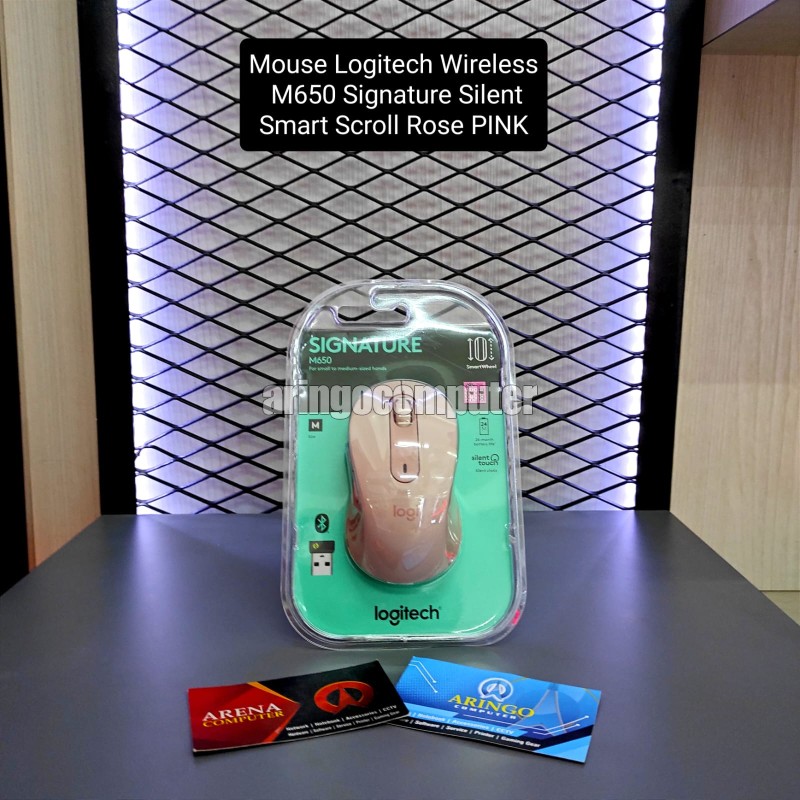 Mouse Logitech Wireless M650 Signature Silent, Smart Scroll Rose PINK