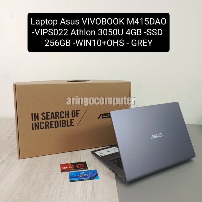 Laptop Asus VIVOBOOK M415DAO-VIPS022 Athlon 3050U 4GB -SSD 256GB -WIN10+OHS - GREY