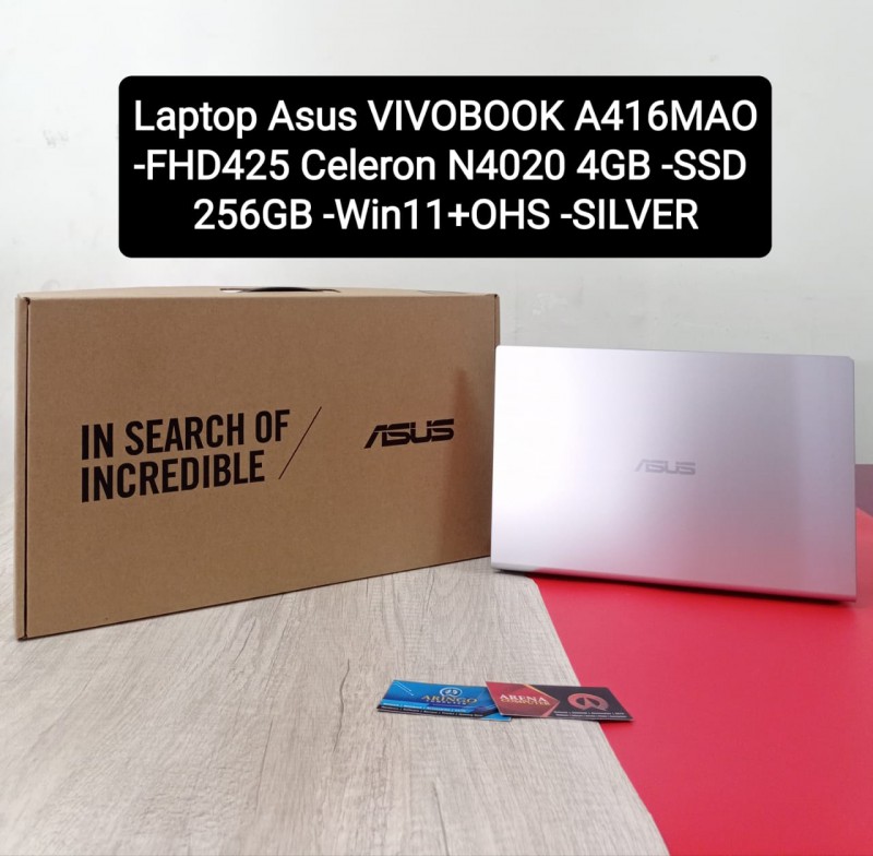 Laptop Asus VIVOBOOK A416MAO-FHD425 Celeron N4020 4GB -SSD 256GB -Win11+OHS -SILVER