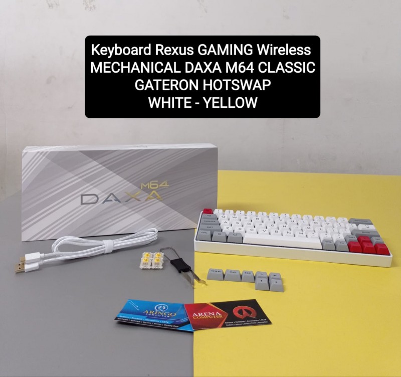 Keyboard Rexus GAMING Wireless MECHANICAL DAXA M64 CLASSIC GATERON HOTSWAP WHITE - YELLOW
