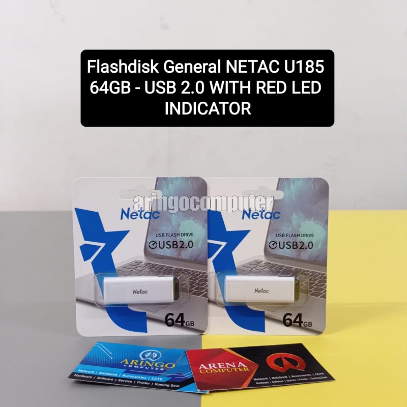 Flashdisk General NETAC U185 64GB - USB 2.0 WITH RED LED INDICATOR