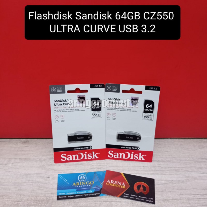 Flashdisk Sandisk 64GB CZ550 ULTRA CURVE USB 3.2 BLACK