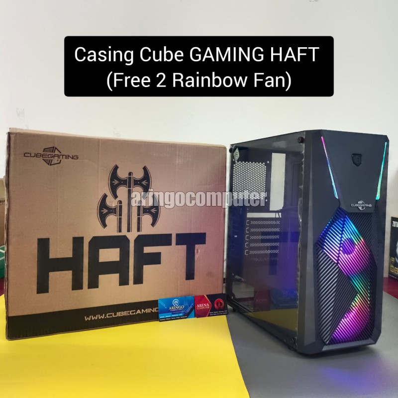 Casing Cube GAMING HAFT (Free 2 Rainbow Fan)