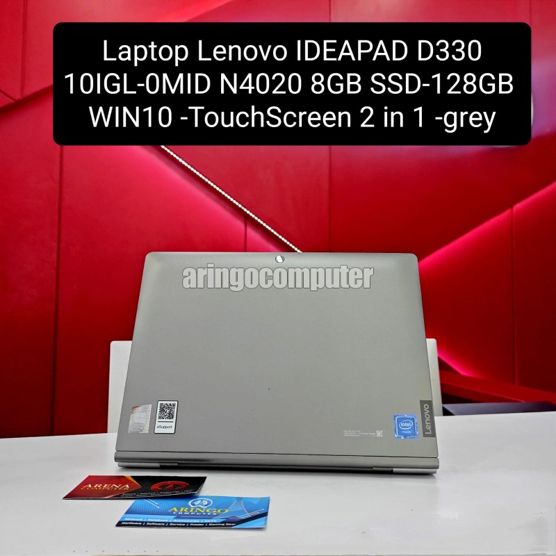 Laptop Lenovo IDEAPAD D330-10IGL-0MID N4020 8GB -SSD 128GB -WIN10 -TouchScreen 2 in 1 -grey