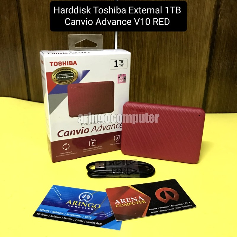 Harddisk Toshiba External 1TB Canvio Advance V10 RED