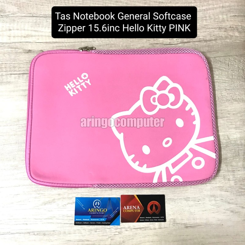 Tas Notebook General Softcase Zipper 15.6inc Hello Kitty PINK