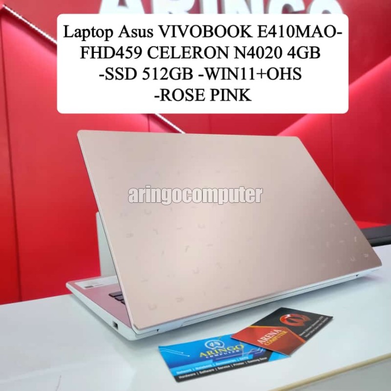 Laptop Asus VIVOBOOK E410MAO-FHD459 CELERON N4020 4GB -SSD 512GB -WIN11+OHS -ROSE PINK