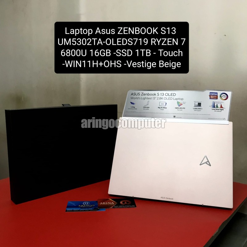 Laptop Asus ZENBOOK S13 UM5302TA-OLEDS719 RYZEN 7 6800U 16GB -SSD 1TB - Touch -WIN11H+OHS -Vestige Beige