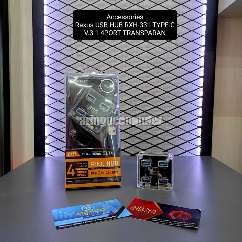 Accessories Rexus USB HUB RXH-331 TYPE-C V.3.1 4PORT TRANSPARAN