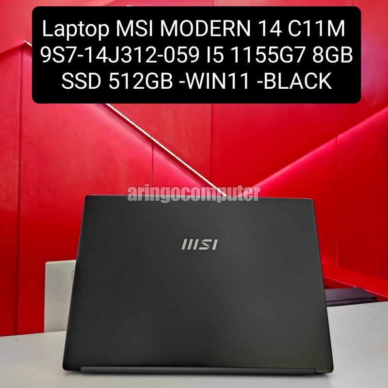 Laptop MSI MODERN 14 C11M 9S7-14J312-059 I5 1155G7 8GB -SSD 512GB -WIN11 -BLACK
