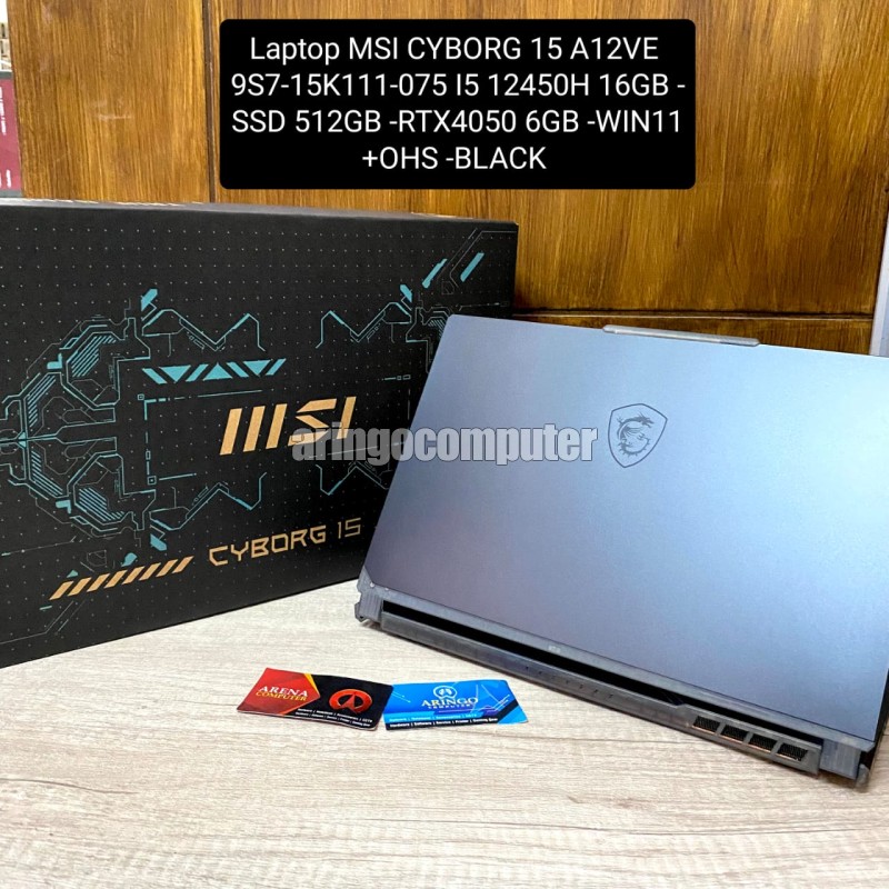 Laptop MSI CYBORG 15 A12VE 9S7-15K111-075 I5 12450H 16GB -SSD 512GB -RTX4050 6GB -WIN11+OHS -BLACK