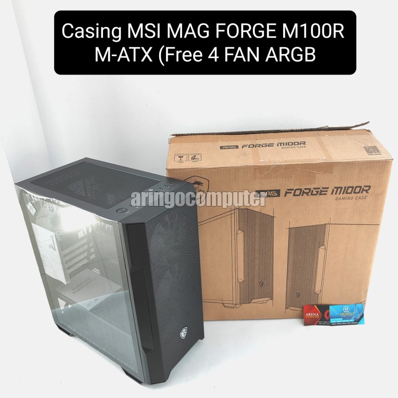 ARINGO - Casing MSI MAG FORGE M100R M-ATX (Free 4 FAN ARGB)