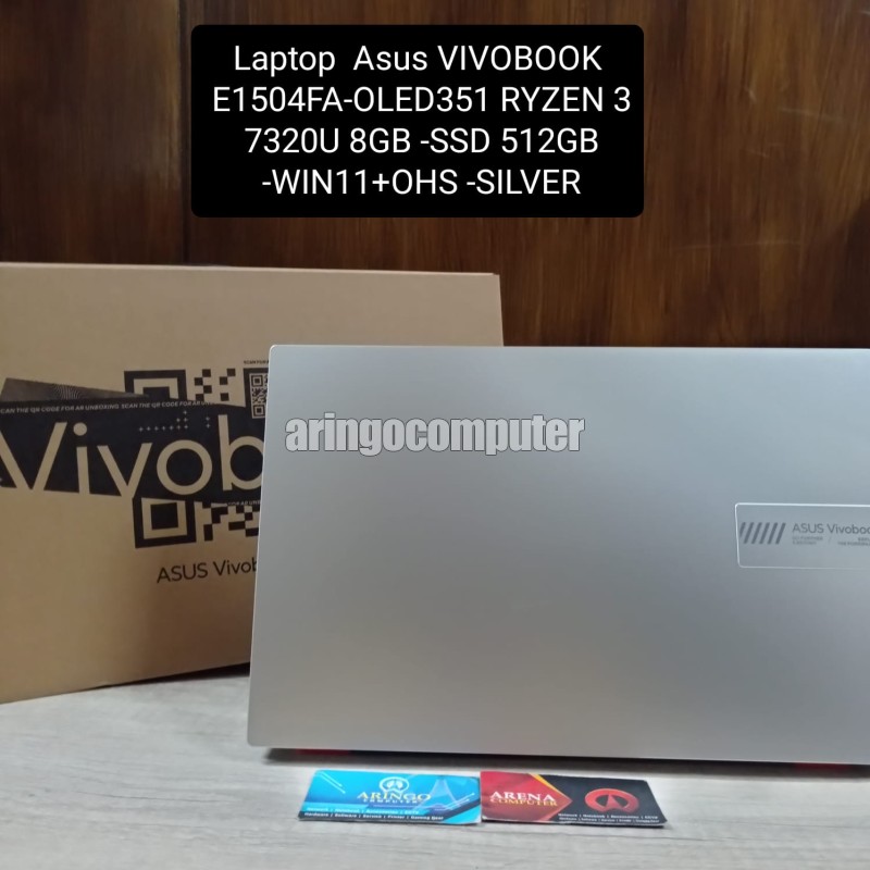 Laptop Asus VIVOBOOK E1504FA-OLED351 RYZEN 3 7320U 8GB -SSD 512GB -WIN11+OHS -SILVER