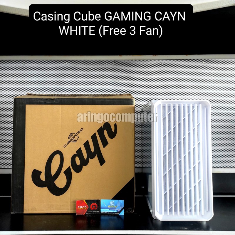 Casing Cube GAMING CAYN WHITE (Free 3 Fan)