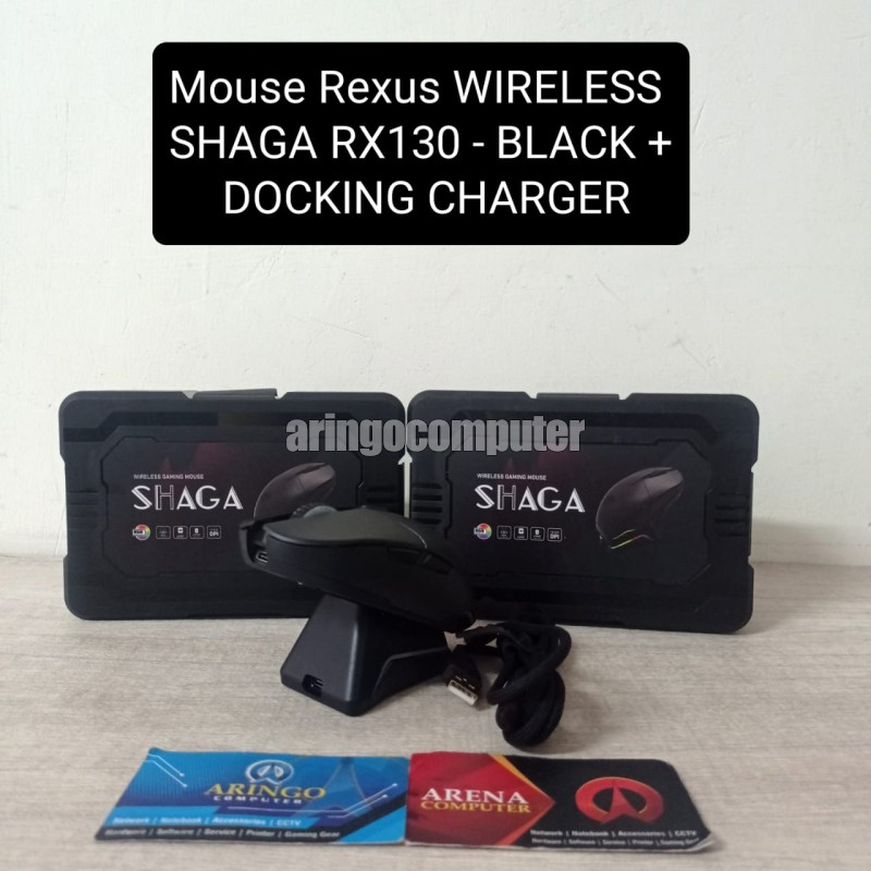 Mouse Rexus WIRELESS SHAGA RX130 - BLACK + DOCKING CHARGER