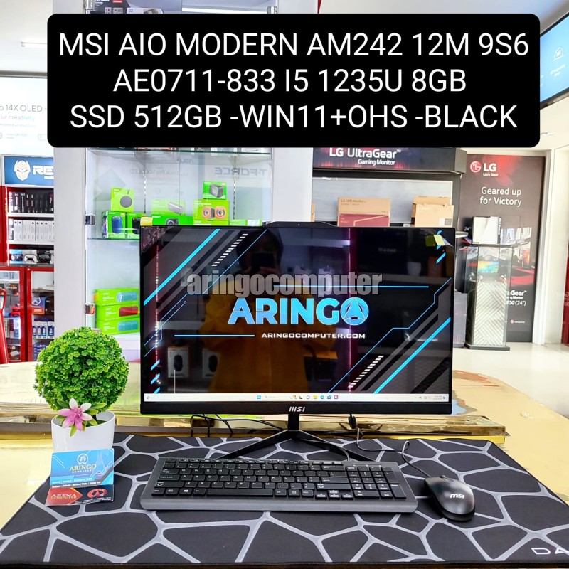 BuildUp PC MSI AIO MODERN AM242 12M 9S6-AE0711-833 I5 1235U 8GB -SSD 512GB -WIN11+OHS -BLACK