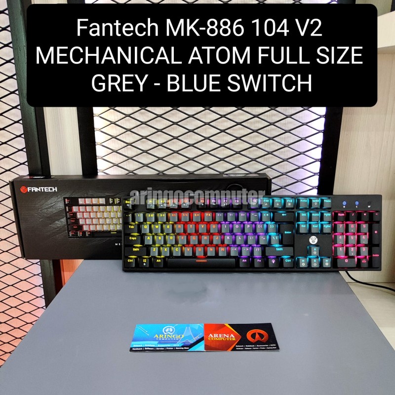 Keyboard Fantech MK-886 104 V2 MECHANICAL ATOM FULL SIZE GREY - BLUE SWITCH