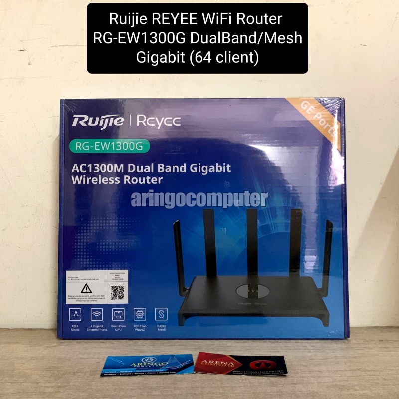 Network (Device) Ruijie REYEE WiFi Router RG-EW1300G DualBand/Mesh/Gigabit (64 client)