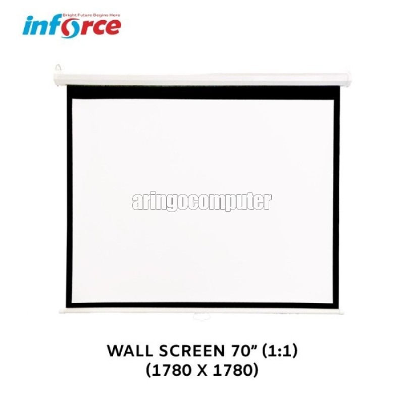Office Equipment Inforce Layar Projector Wall Screen 70in 1:1 (1780x1780) MOTORIZED + REMOTE