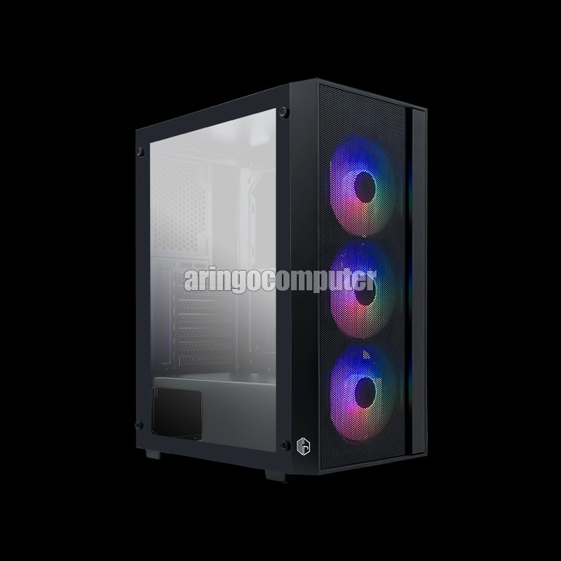 Casing Cube GAMING LORUS ATX - BLACK (Free 3 FAN RGB)