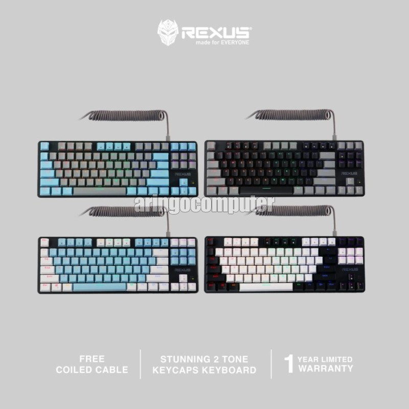 Keyboard Rexus GAMING MECHANICAL MX5.2 SMOKY GREY GREY-BLACK BROWN SWITCH