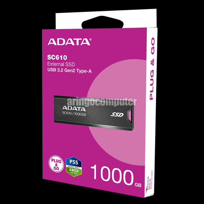 SSD Adata EXTERNAL SC610 1TB USB 3.2 - BLACK RED