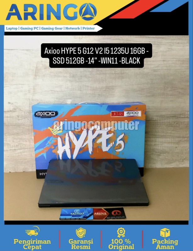 Laptop Axioo HYPE 5 G12 V2 I5 1235U 16GB -SSD 512GB -14" -WIN11 -BLACK