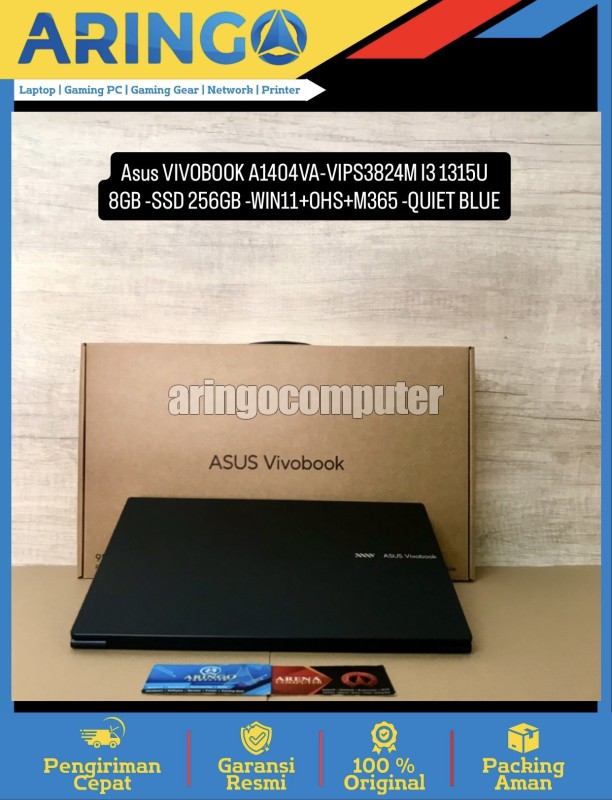 Laptop Asus VIVOBOOK A1404VA-VIPS3824M I3 1315U 8GB -SSD 256GB -WIN11+OHS+M365 -QUIET BLUE