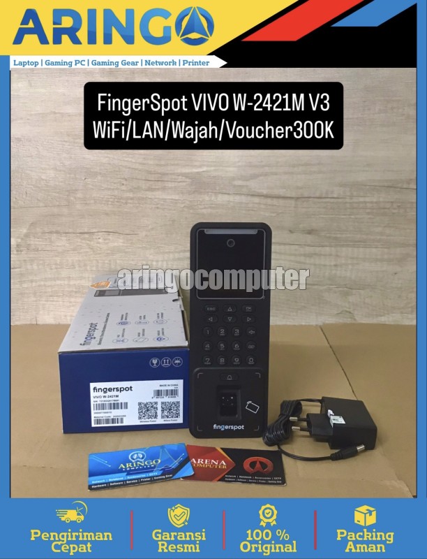 Office Equipment FingerSpot VIVO W-2421M V3 WiFi/LAN/Wajah/Voucher300K