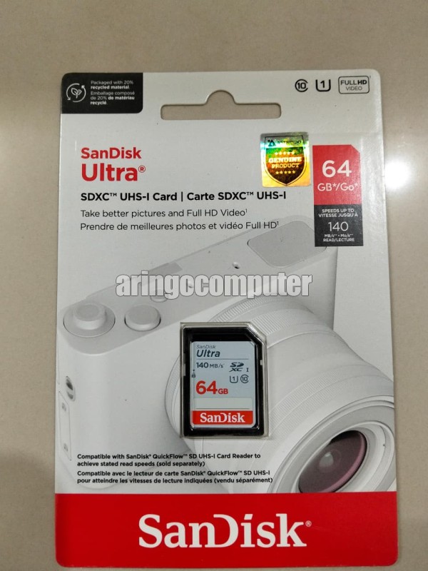 Memory Card (Micro|SD) Sandisk SDCard SDXC Ultra CLass 10 64GB 140MBps