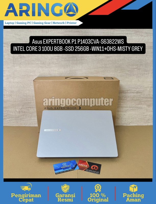 Laptop Asus EXPERTBOOK P1 P1403CVA-S63822WS INTEL CORE 3 100U 8GB -SSD 256GB -WIN11+OHS -MISTY GREY