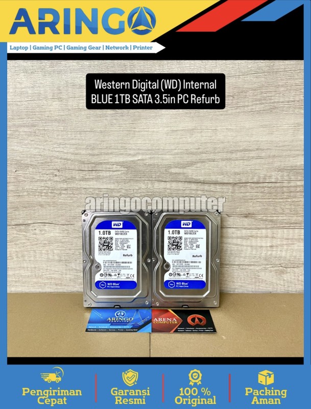 Harddisk Western Digital (WD) Internal BLUE 1TB SATA 3.5in PC Refurb