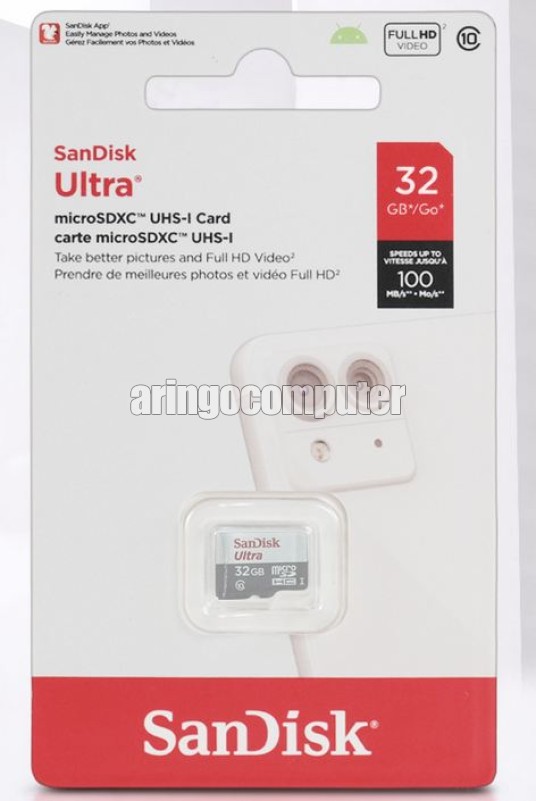 Memory Card (Micro|SD) Sandisk 32GB MicroSD Class 10 100mbps