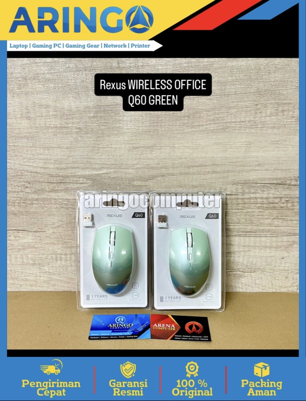 Mouse Rexus WIRELESS OFFICE Q60 GREEN
