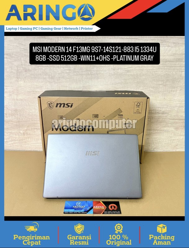 Laptop MSI MODERN 14 F13MG 9S7-14S121-883 I5 1334U 8GB -SSD 512GB -WIN11+OHS -PLATINUM GRAY