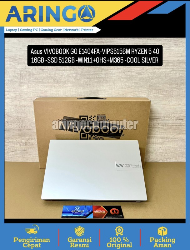 Laptop Asus VIVOBOOK GO E1404FA-VIPS5156M RYZEN 5 40 16GB -SSD 512GB -WIN11+OHS+M365 -COOL SILVER
