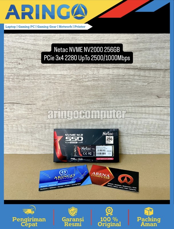 SSD Netac NVME NV2000 256GB PCie 3x4 2280 UpTo 2500/1000Mbps